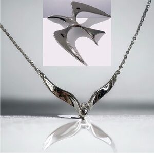 Vintage Sarah Coventry Abstract Seagull Necklace & Pin Bundle